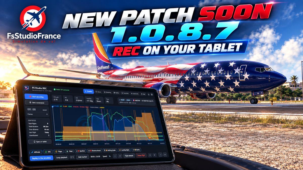 FS Studio REC - On your tablet. The panel opens on a tablet, a phone or another PC.